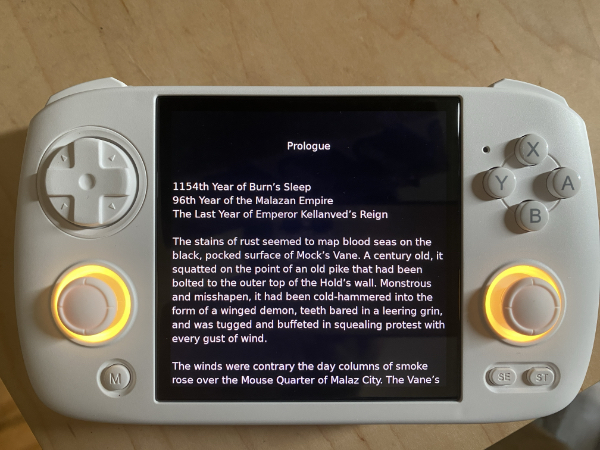 mReader on muOS via PortMaster on Anbernic RG CubeXX